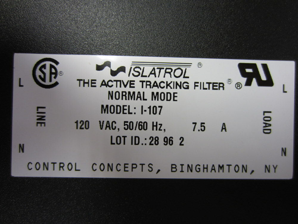 Islatrol I-107 The Active Tracking Filter – Normal Mode