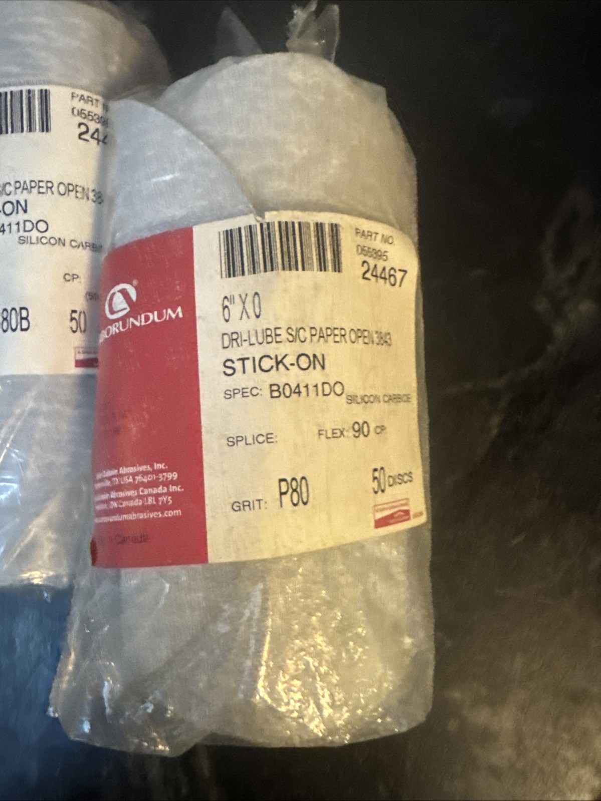 saint gorbain 24467 24469 24471, P80, P180B, P320B 6 Inch / 50 3x Partial Rolls