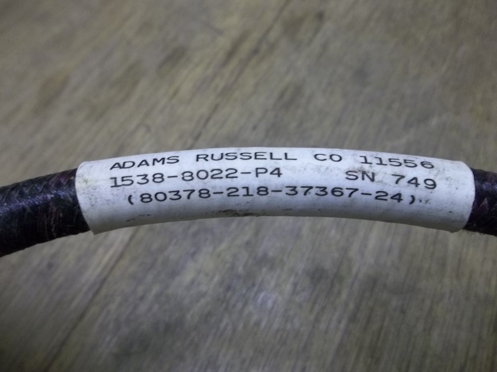 NEW Adams Russell 11556 Cable Assembly 1538-8022-P4 SN 749 80378-218-373767-24