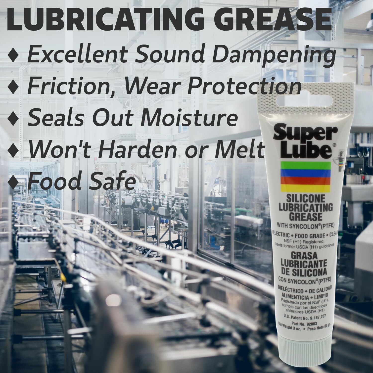 92003 Silicone Lubricating Grease with PTFE 3 oz Tube Translucent White