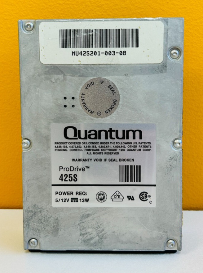 Quantum ProDrive 425S 426 MB Capacity, SCSI2 Interface, 3.5″ Hard Drive. Tested!