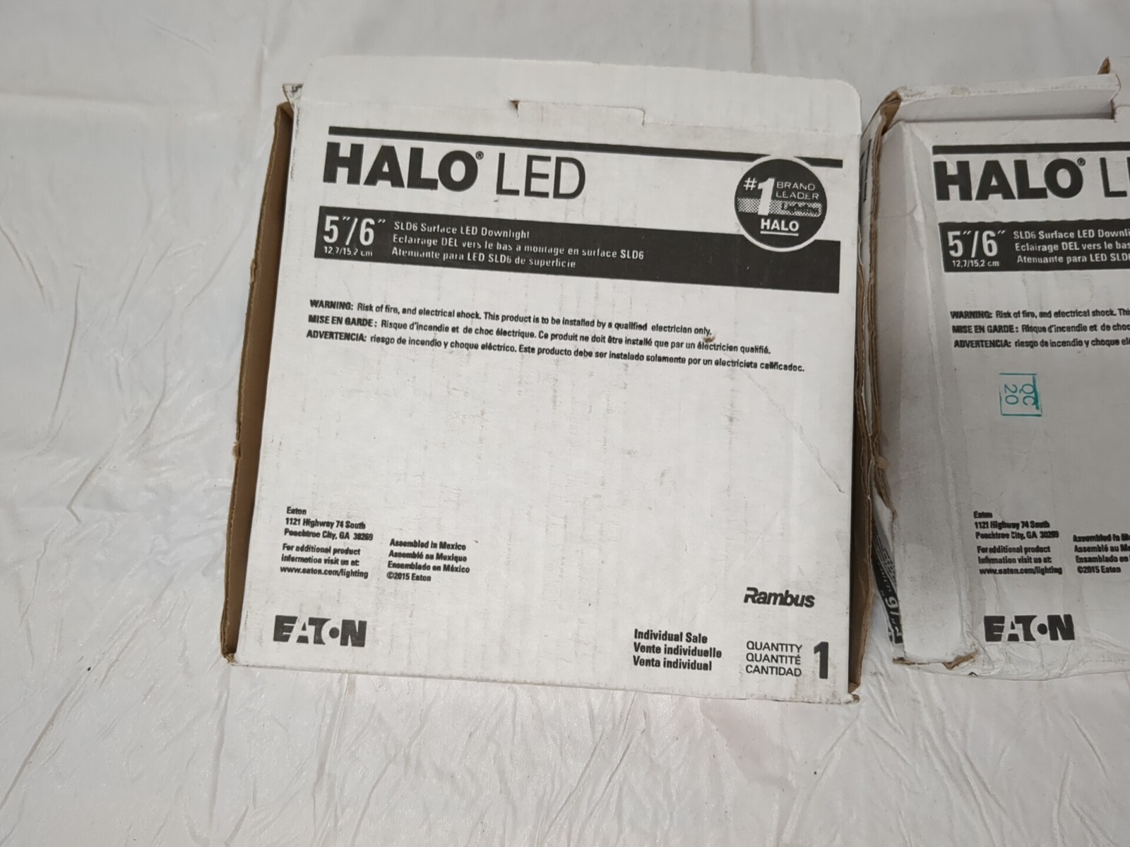 Halo 2pk Recessed SLD606927WHJB 6″ Surface LED Downlight with Junction Box Kit