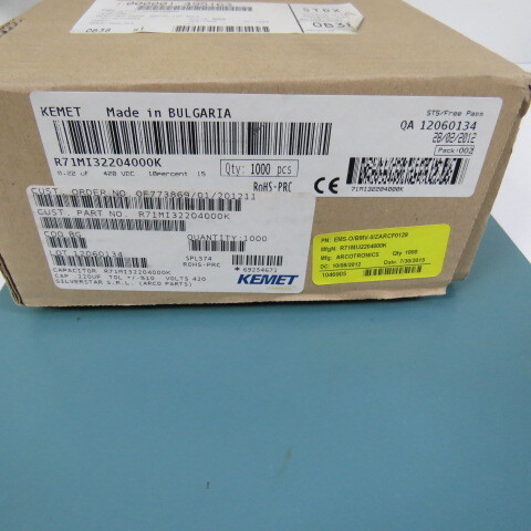 ARCOTRONICS (KEMET) R71MI32204000K Qty of 200 per Lot 0.22 �F Film Capacitor 22