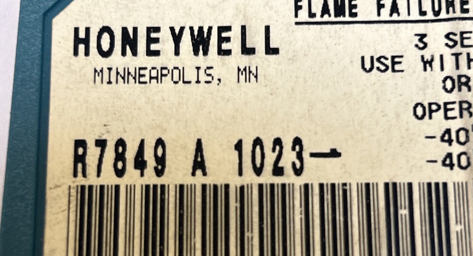 HONEYWELL,R7849A1023,ULTRAVIOLET FLAME AMPLIFIER RELAY MODULE