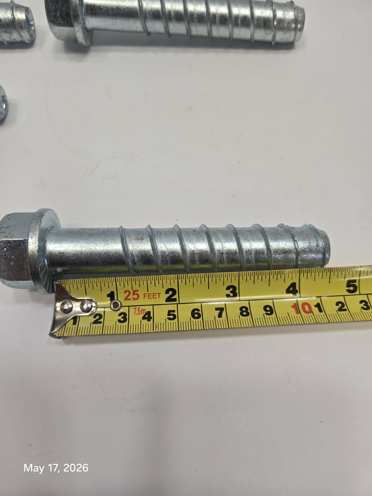 Concrete Screw Anchors Zinc Plated 3/4″ x 4 1/2″ Case Hardened Hex Washer 8 PCs