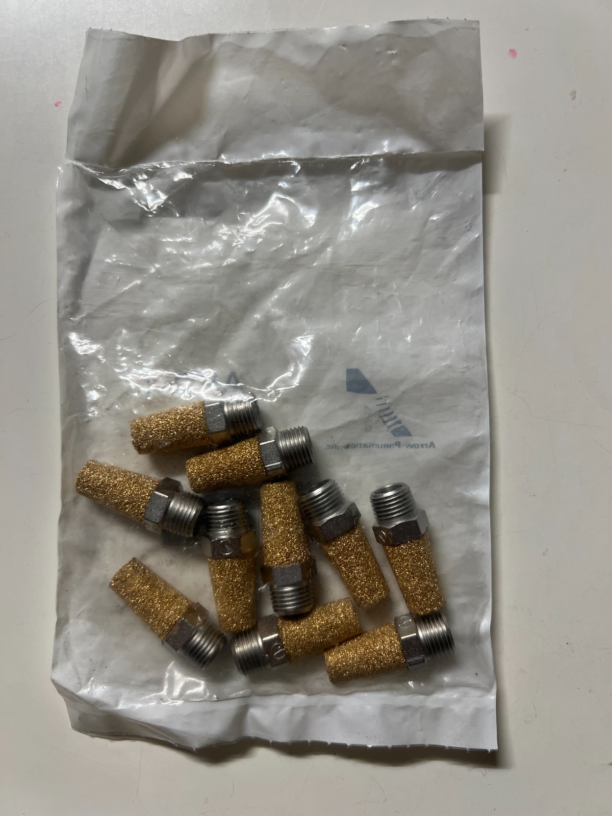 10pcs/pack Arrow Pneumatics ASP-1 Muffler/Filter 1/8″ NPT, New.