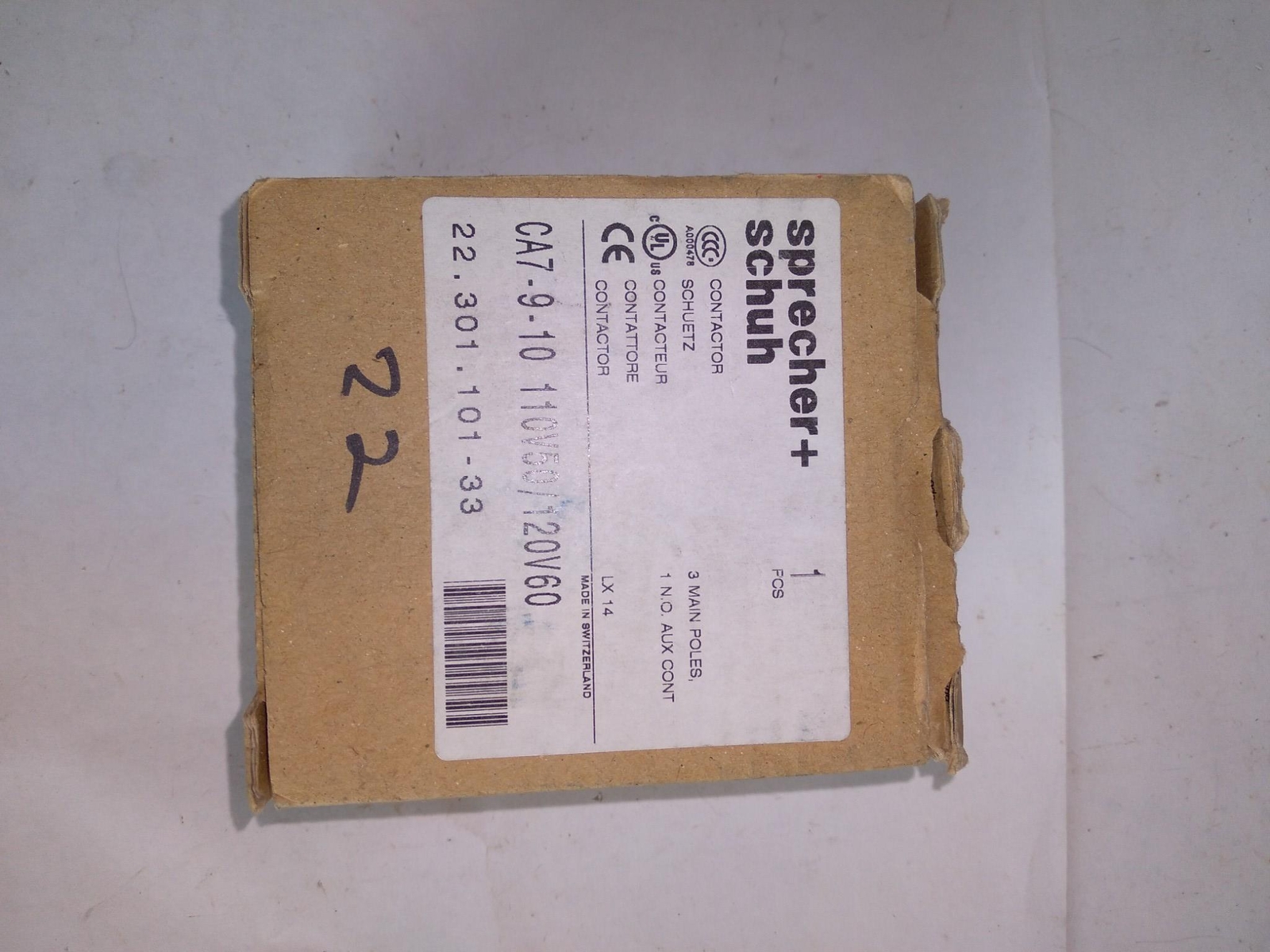 SPRECHER SCHUH CA7-9-10 110-120V 50/60 HZ 22.301.101-33