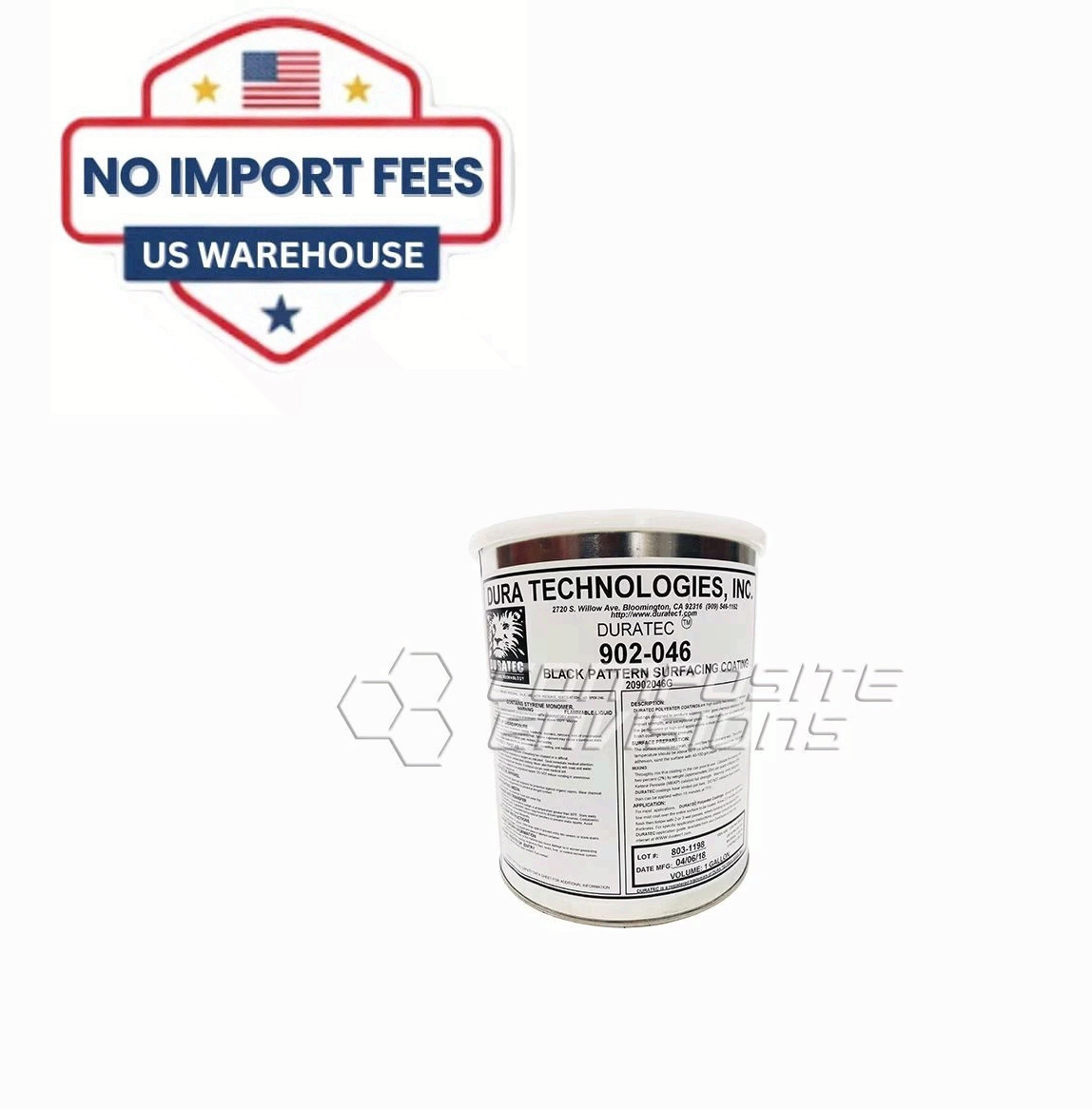 Duratec 904-046 Clear Hi-Gloss Topcoat 1 Gallon Polyester Composite Finish