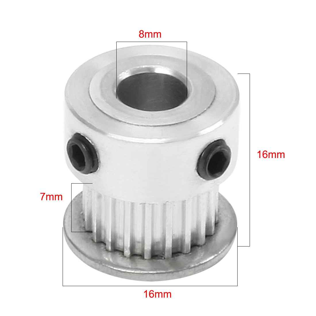 Aluminum 20 Teeth 8mm Bore Timing Belt Idler Pulley for 3D Printer CNC
