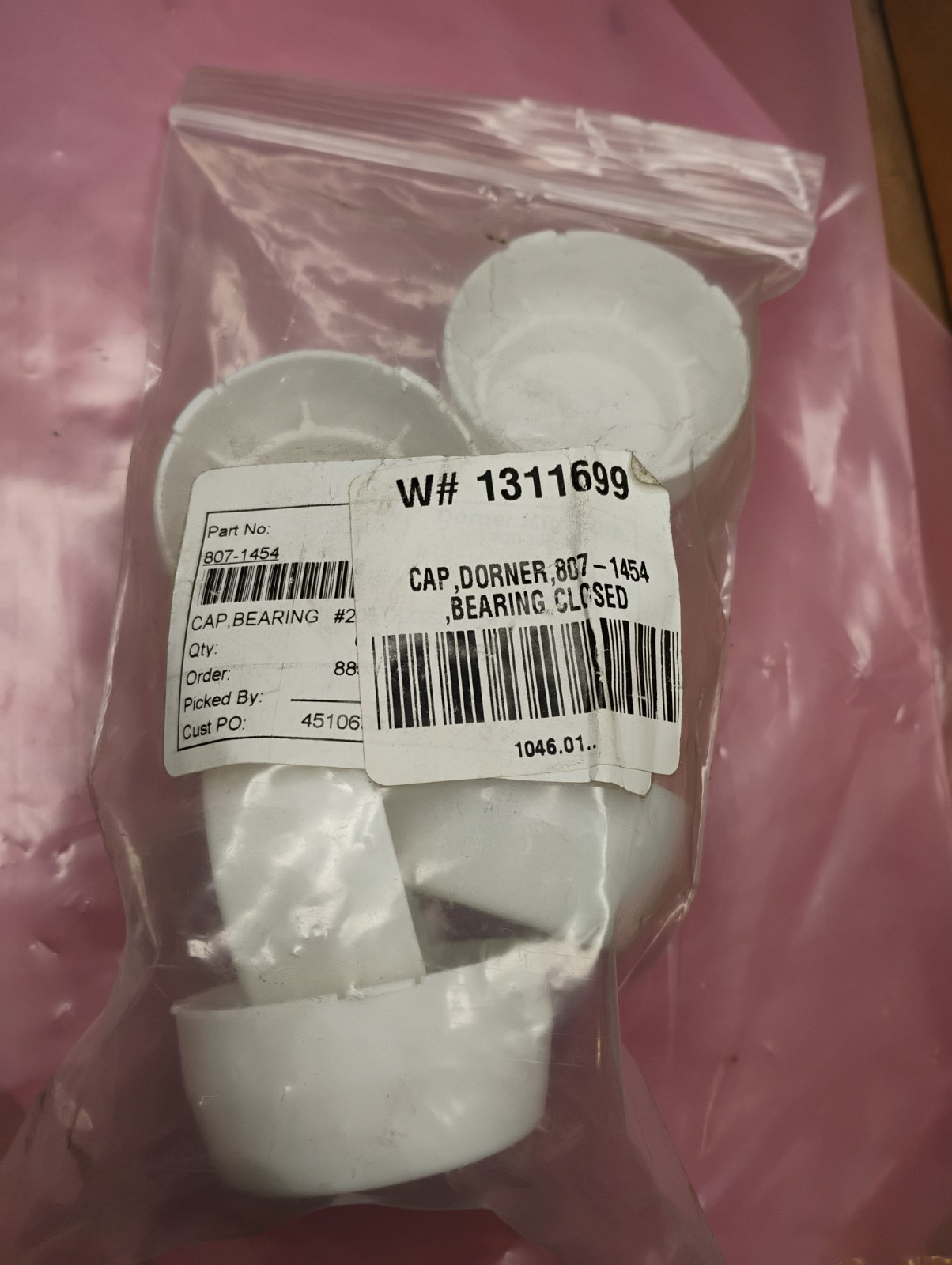 6, Dorner Bearing Cap Cover, 807-1454 White for Conveyor Belt – Fast Ship