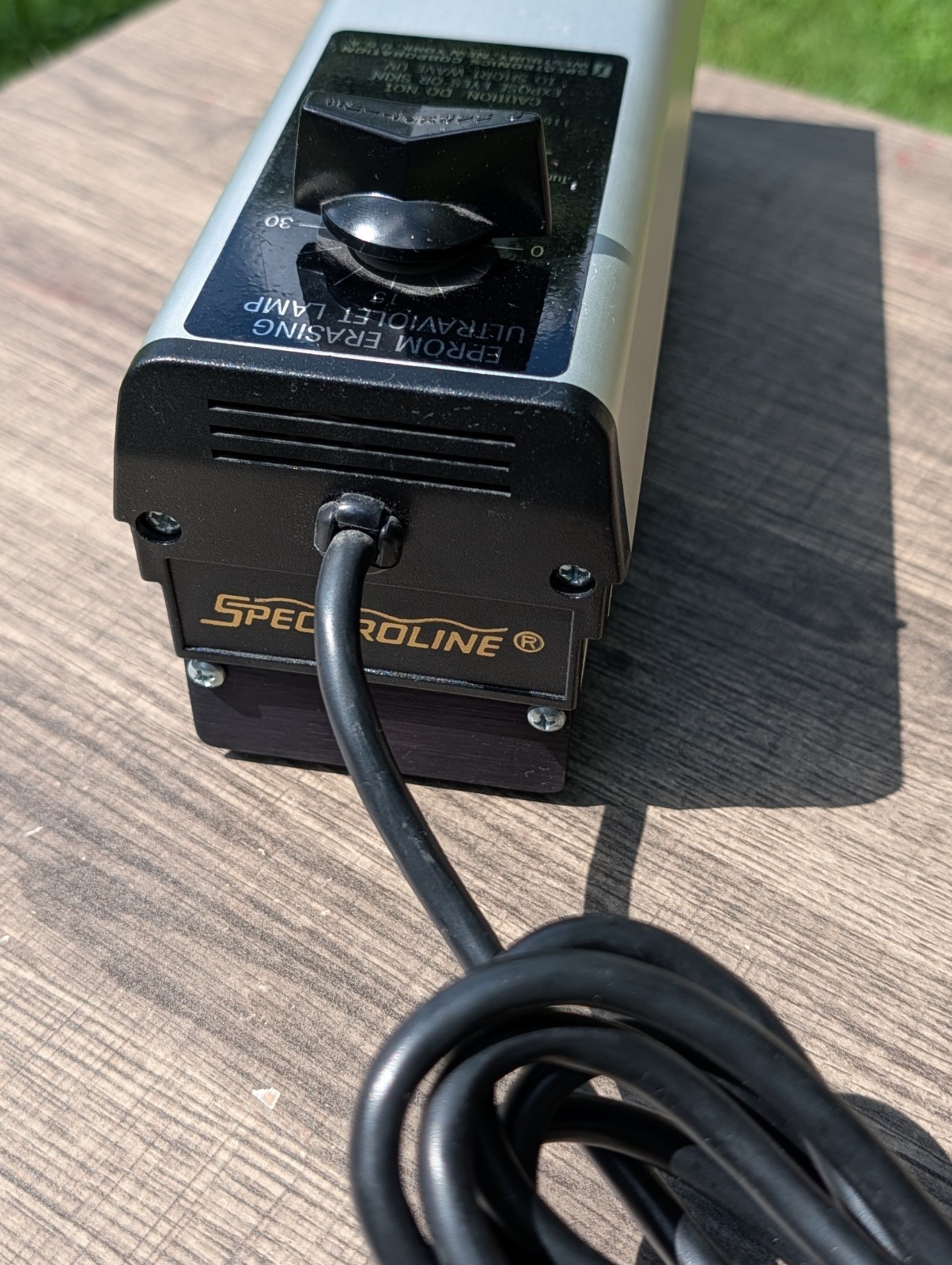 Spectroline Eprom Erasing Ultraviolet Lamp PE-140T. Powers Up, Not Tested.