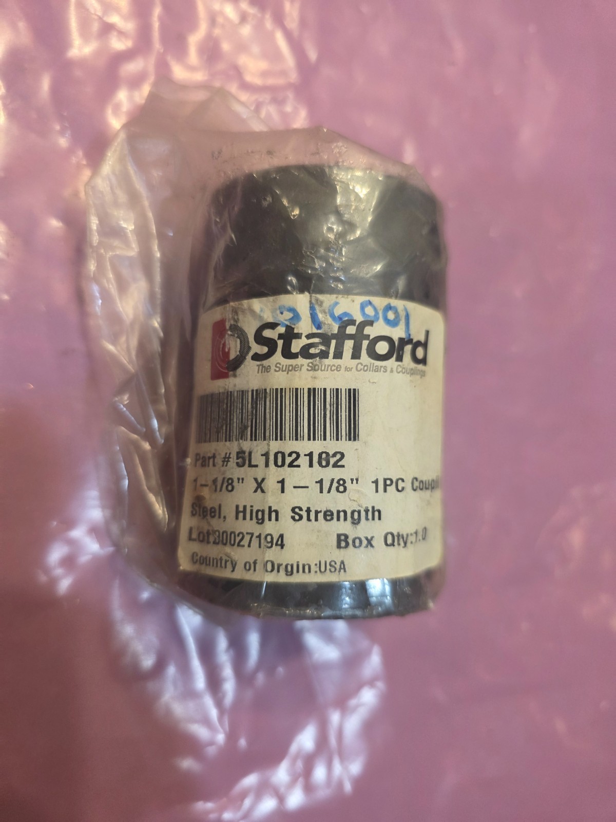 1 PC STAFFORD 5L102102 1 1/8″ X 1 1/8″ 1 PC STEEL COUPLING Free Shipping