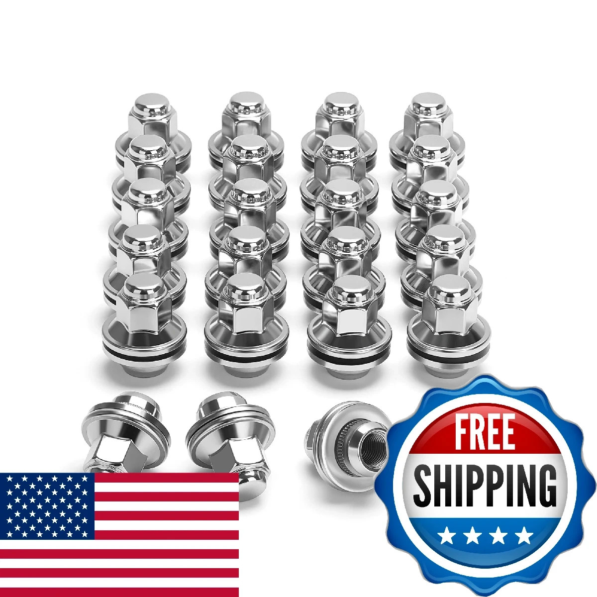 M14x1.5 OEM Lug Nuts for 2022-2026 Toyota Tundra Sequoia Stock Wheels, 24pcs Chr