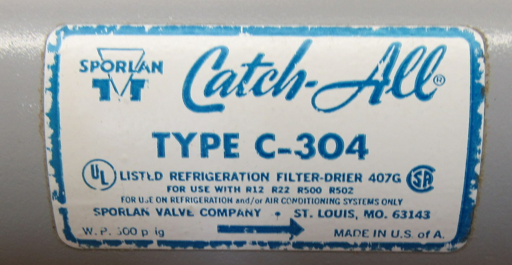 Sporlan C-304-S Filter Drier Liquid Line 1/2 ” Thread On
