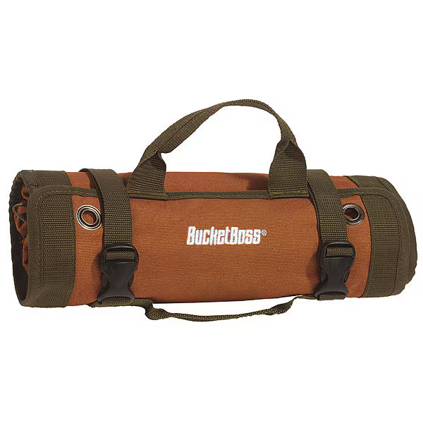 Bucket Boss Tool Pouch, Wrench Roll, Brown, Canvas, 6 Pockets 74004 Bucket Boss