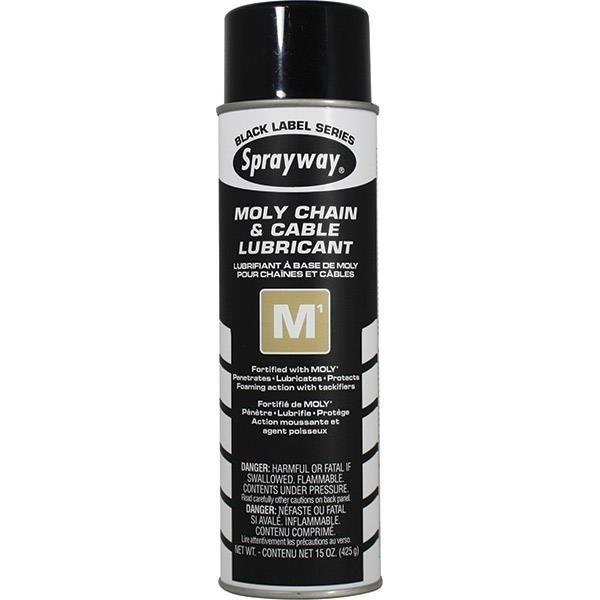Sprayway SW291 M1 Moly Chain & Wire Cable Lubricant 15 oz Aerosol Can NEW