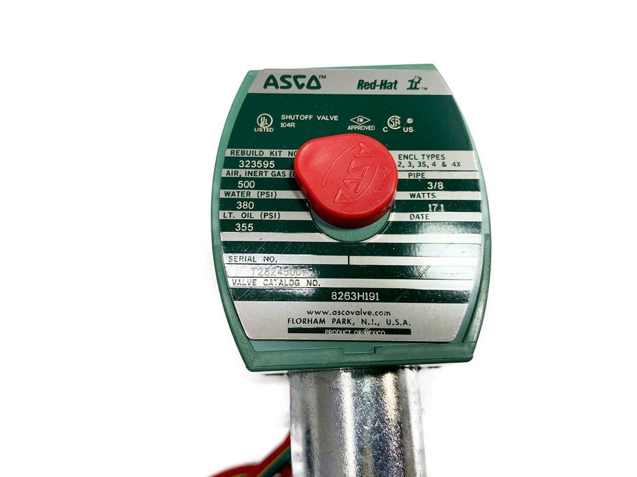 ASCO Redhat 8263H191 Two-Way Mini Solenoid Shutoff Valve NEW FREE FAST SHIP