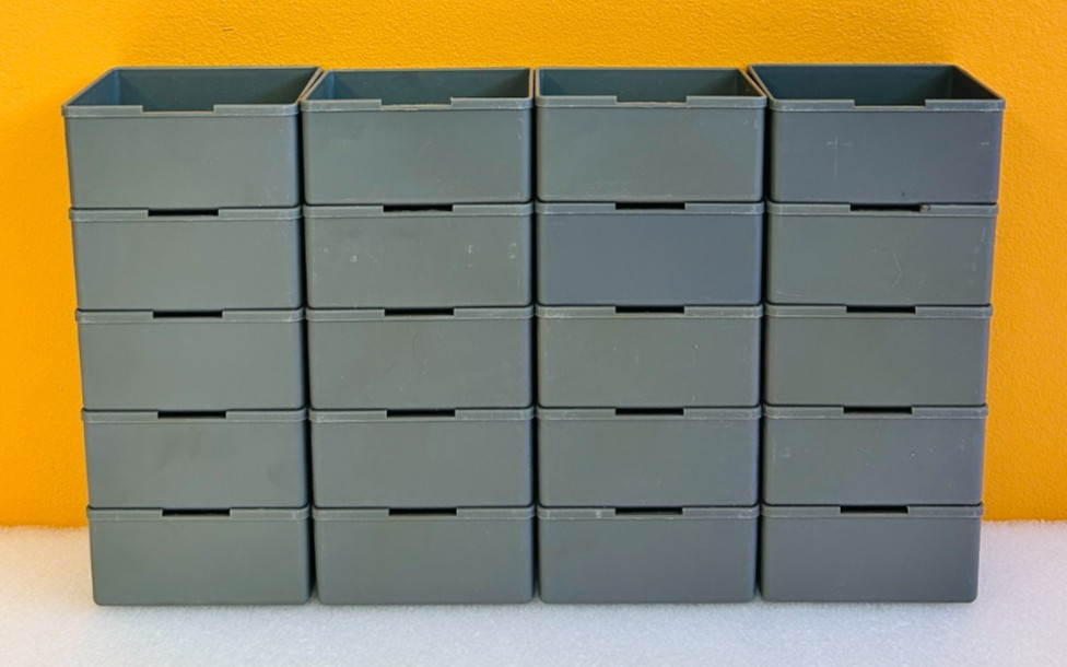 Stanley VIDMAR BN-20-04 (Lot of 20) 3″ x 4″ x 2″, Gray Plastic, Storage Bin!