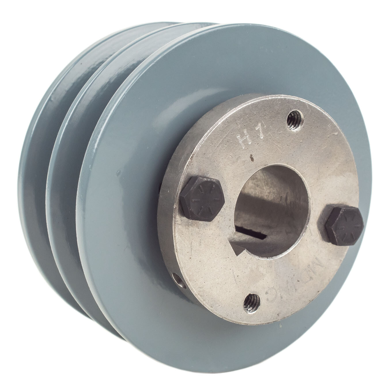 Cast Iron 4″ 2 Groove Dual Belt B Section 5L Pulley w/ 1″ Sheave Bushing