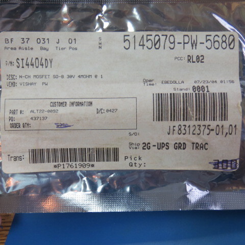 SILICONIX SI4404DY Qty of 30 per Lot TRANSISTOR,MOSFET,N-CHANNEL,30V V(BR)DSS,1