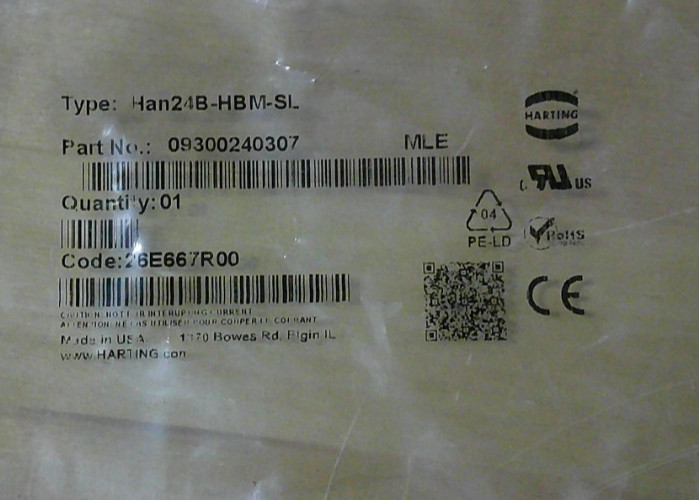 HARTING Connector Power Heavy Duty Snap Cap HAN 24B-HBM-SL 09300240307