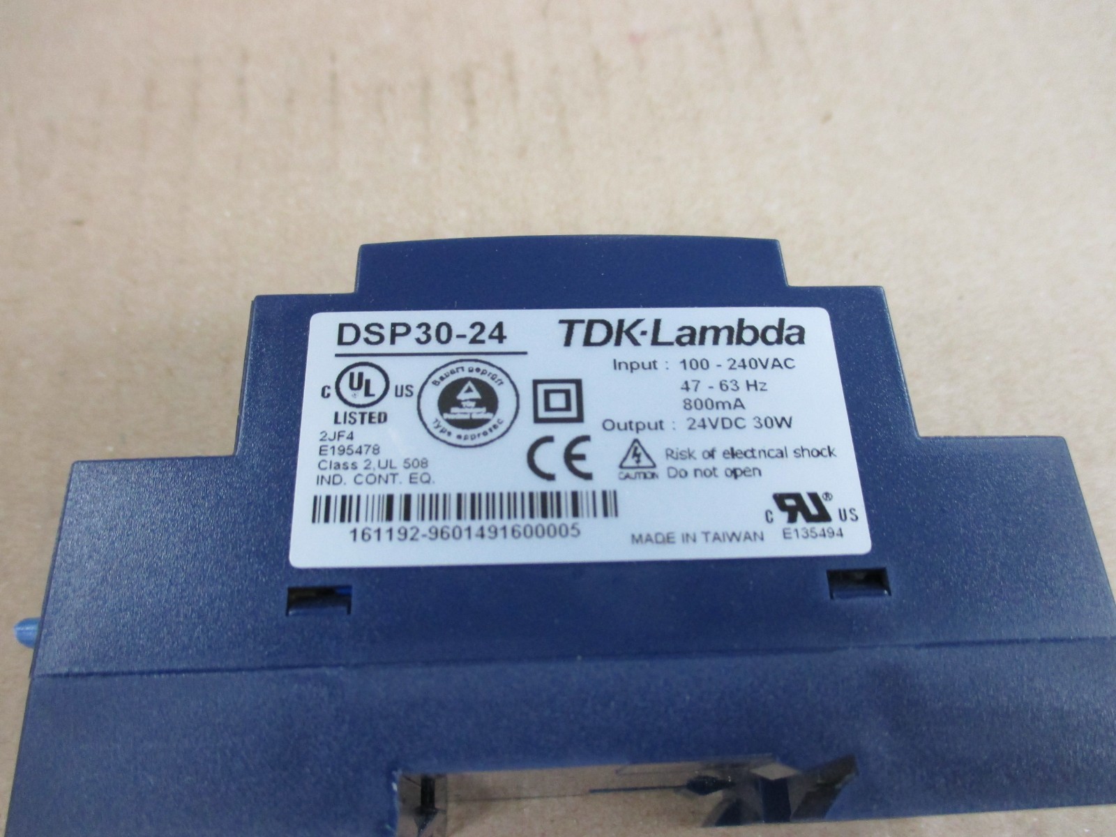 DSP 30-24 TDK-LAMBDA POWER SUPPLY INPUT 100 – 240 VAC OUTPUT 24VDC 30W USED