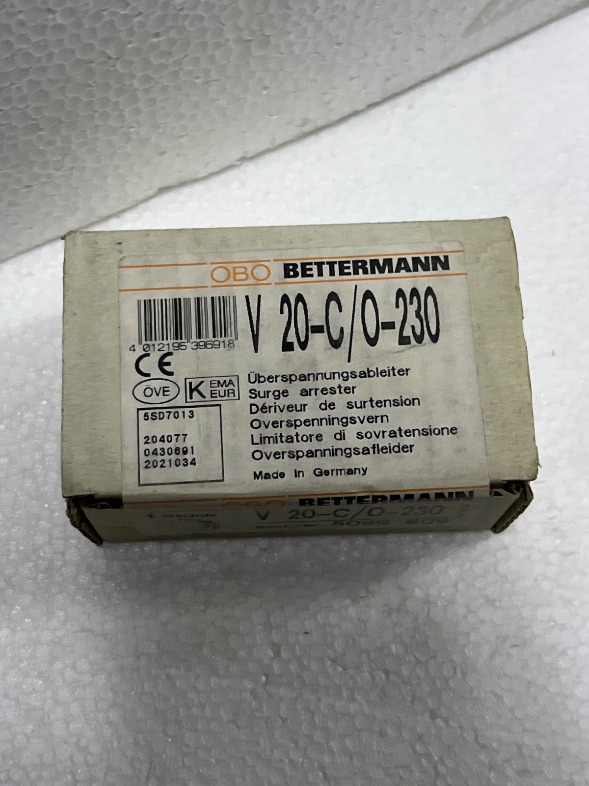 OBO BETTERMANN V 20-C/0-230 Surge Protector