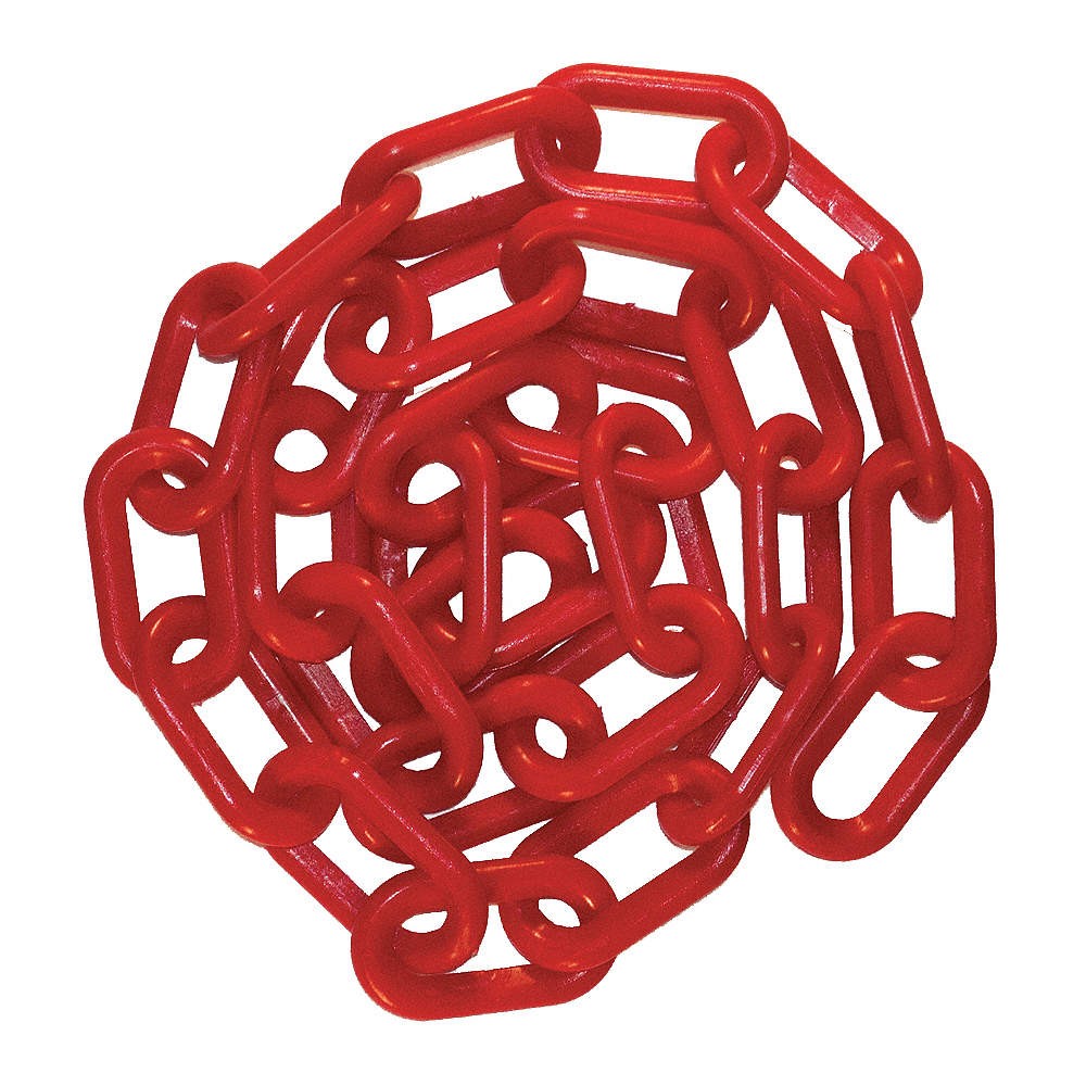 GRAINGER APPROVED 51005-100 Plastic Chain ,100 ft L,Red 49DM79