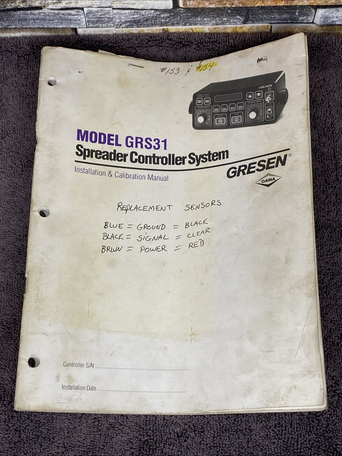 Gresen GRS31 Spreader Controller Installation & Calibration Manual GSD-3031 1996