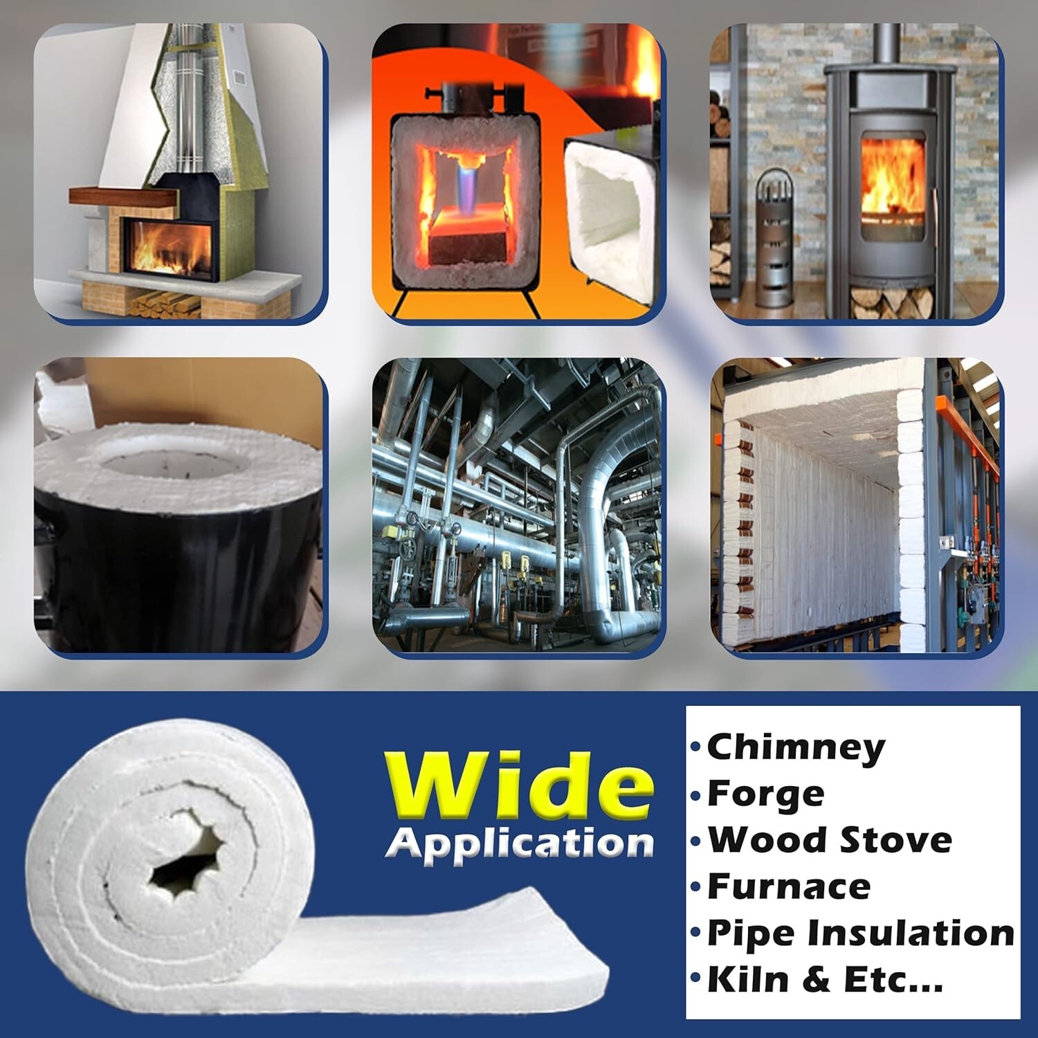 Ceramic Fiber Blanket 2400F 8# High Temp Thermal Insulation 1/2″x24″x36″