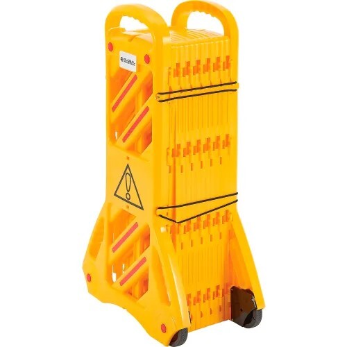 NEW! Extendable Mobile Barrier with Reflective Stripes, 12’L!!