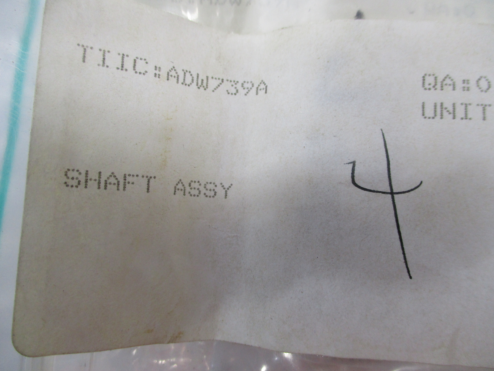 INDUSTRIAL SPARE ADW739A SHAFT ASSEMBLY PKG OF 4 NSNP