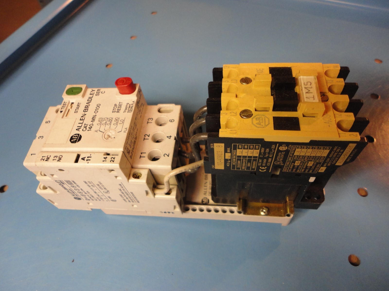 Used Allen Bradley Combo, 140-MN-0100 W/140-A11 Ser C, 100-A09ND3 Ser B, 140-DC1