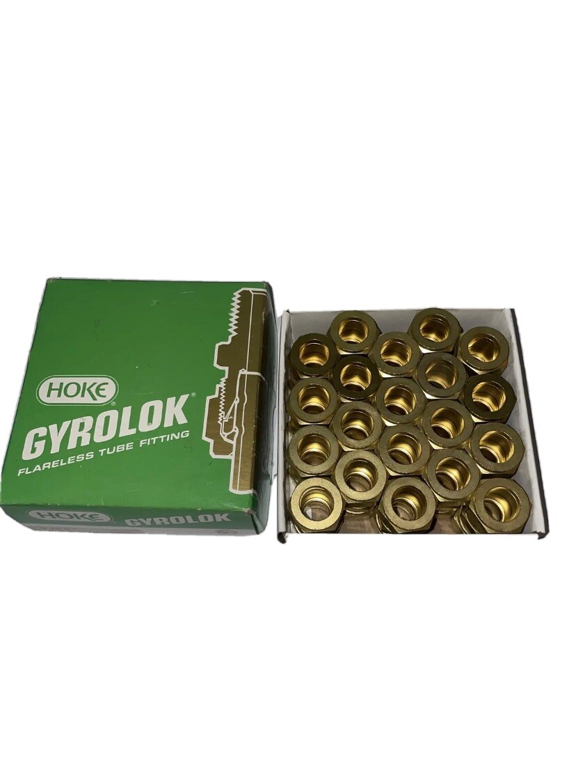 New Box of (20) G 10 U Hoke Gyrolok Fitting Union Brass 5/8″ X 5/8” Tube G10U