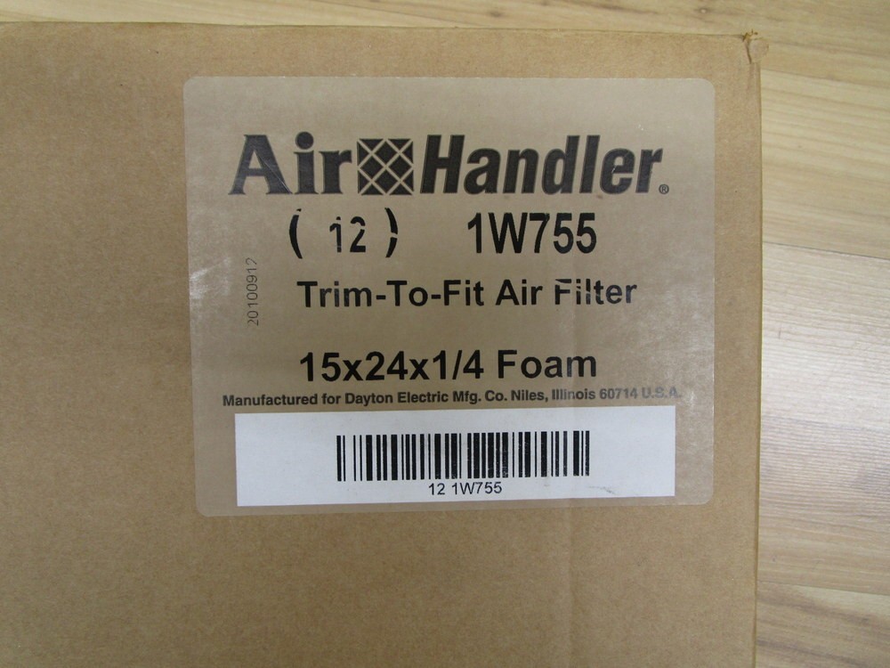 Air Handler 1W755 Trim-To-Fit Air Filter 15″ x 24″ x 1/4″ (Pack of 12)