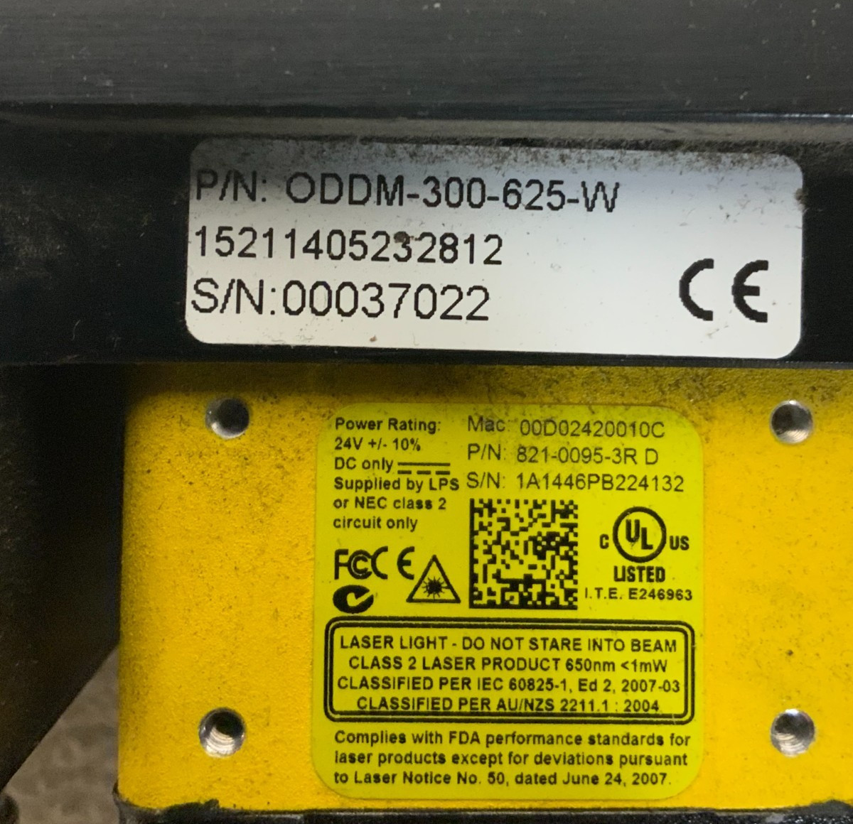 Cognex DM303X ODDM-300-625-W Smart Vision Lights Barcode Reader P/N: 821-0095-3R