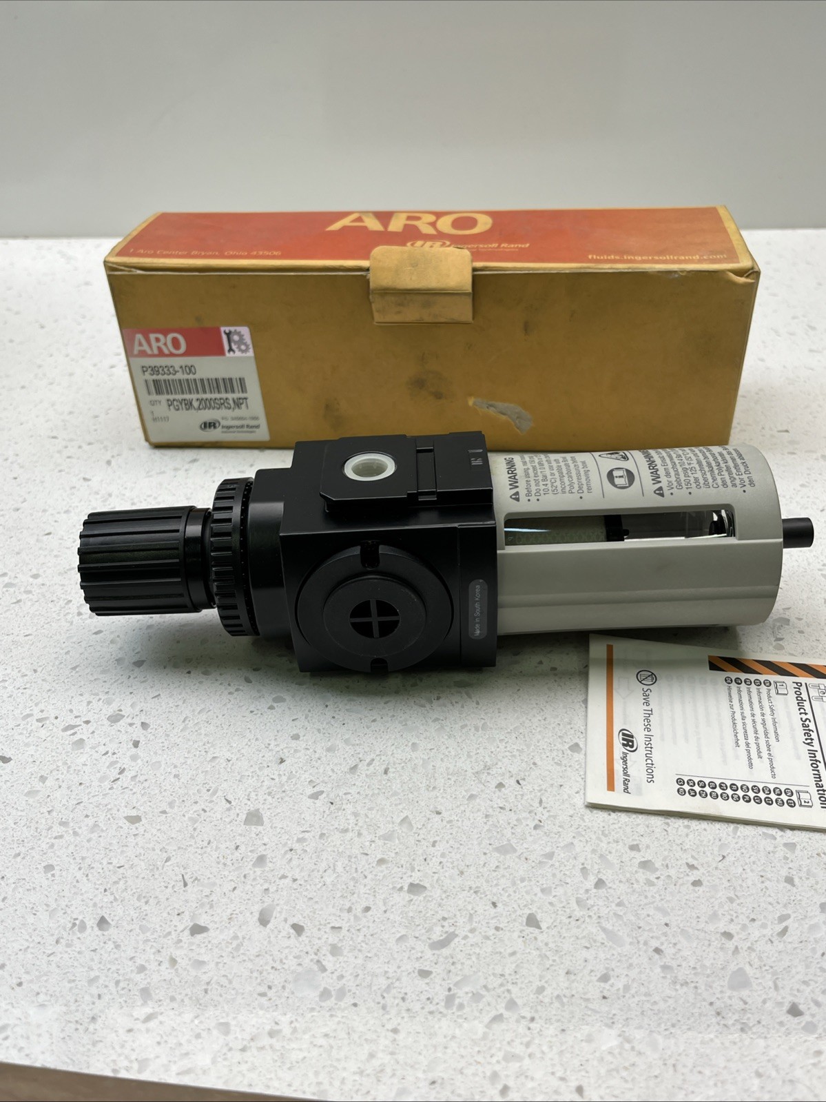 Aro P39333-100 Filter/Regulator, 9.96 In. H, 3.15 In. W