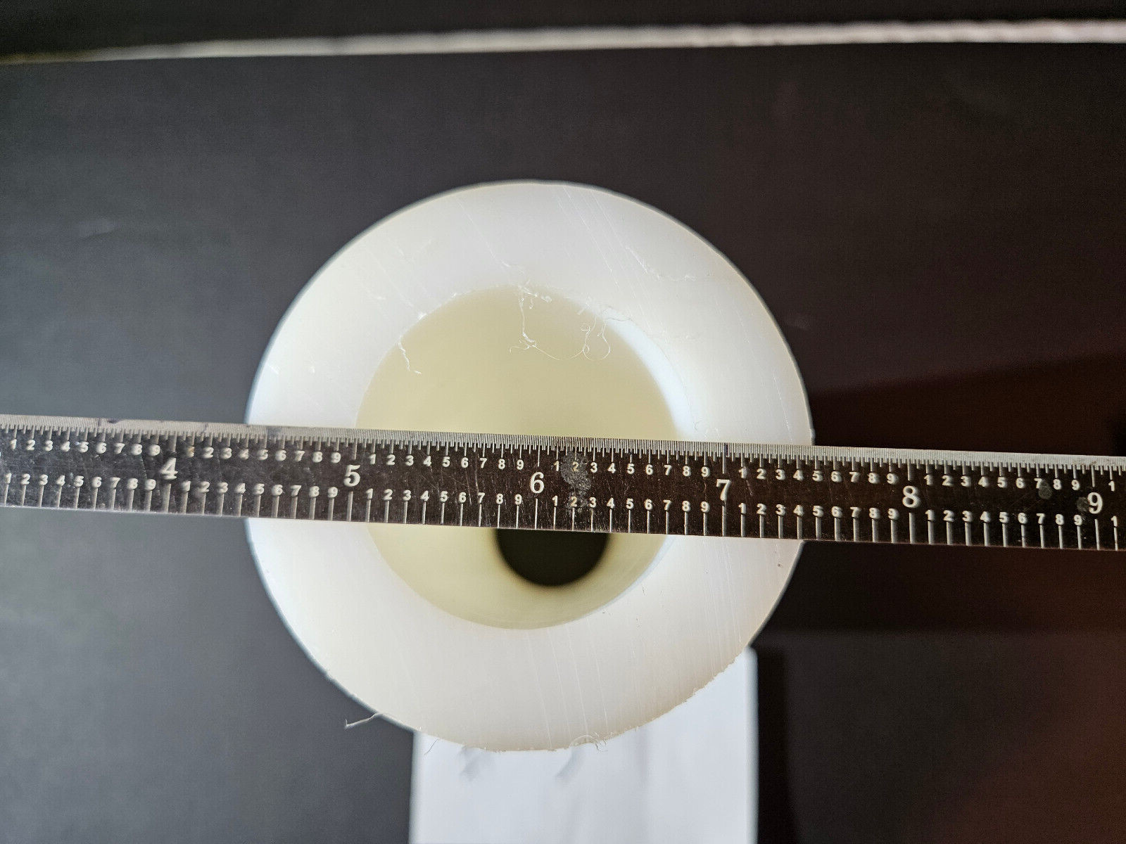 White Nylon Plastic Round Tube Cylinder Pipe Length 8 3/4″ OD 3 1/8 ID 1.850. #3