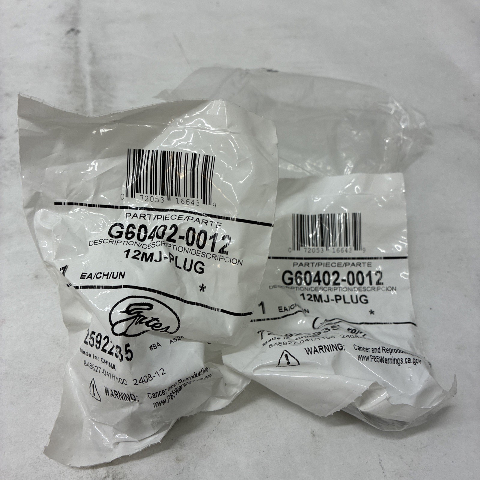 Gates G60402-0012 Male JIC 37° Flare Plug 1-1/16″-12 Thread – 12MJ-PLUG Qty 2