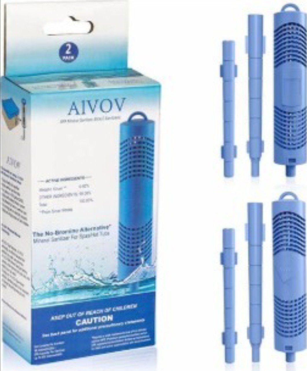 A1VOV SPA Stick Mineral-Based Water Purifier for Hot Tubs & Spas (2-Pack) B14