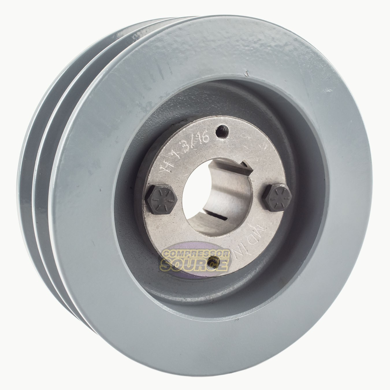 Cast Iron 5.5″ Dual Groove Pulley Belt B Section 5L and 1-3/16″ Sheave Bushing
