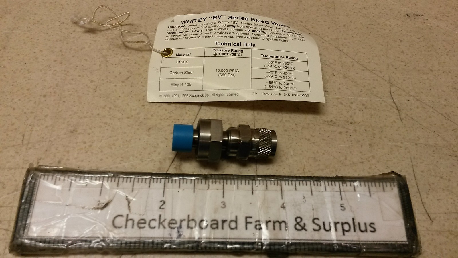 NOS Whitey Swagelok P Series Purge Valve BV Series Bleed Valve 7/16″-20 SS-4P-4M