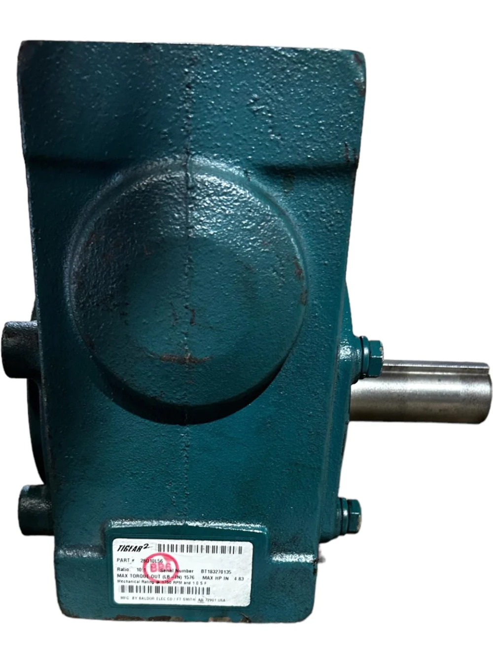 Dodge Tigear-2, 26Q10L56, Standard, Right Angle, Worm Gear, Speed Reducer, Quill