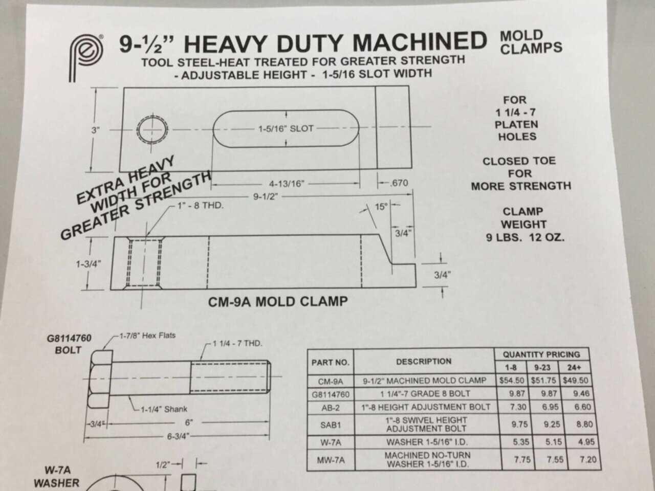 PPE Mold Clamp CM-9A Used #92477