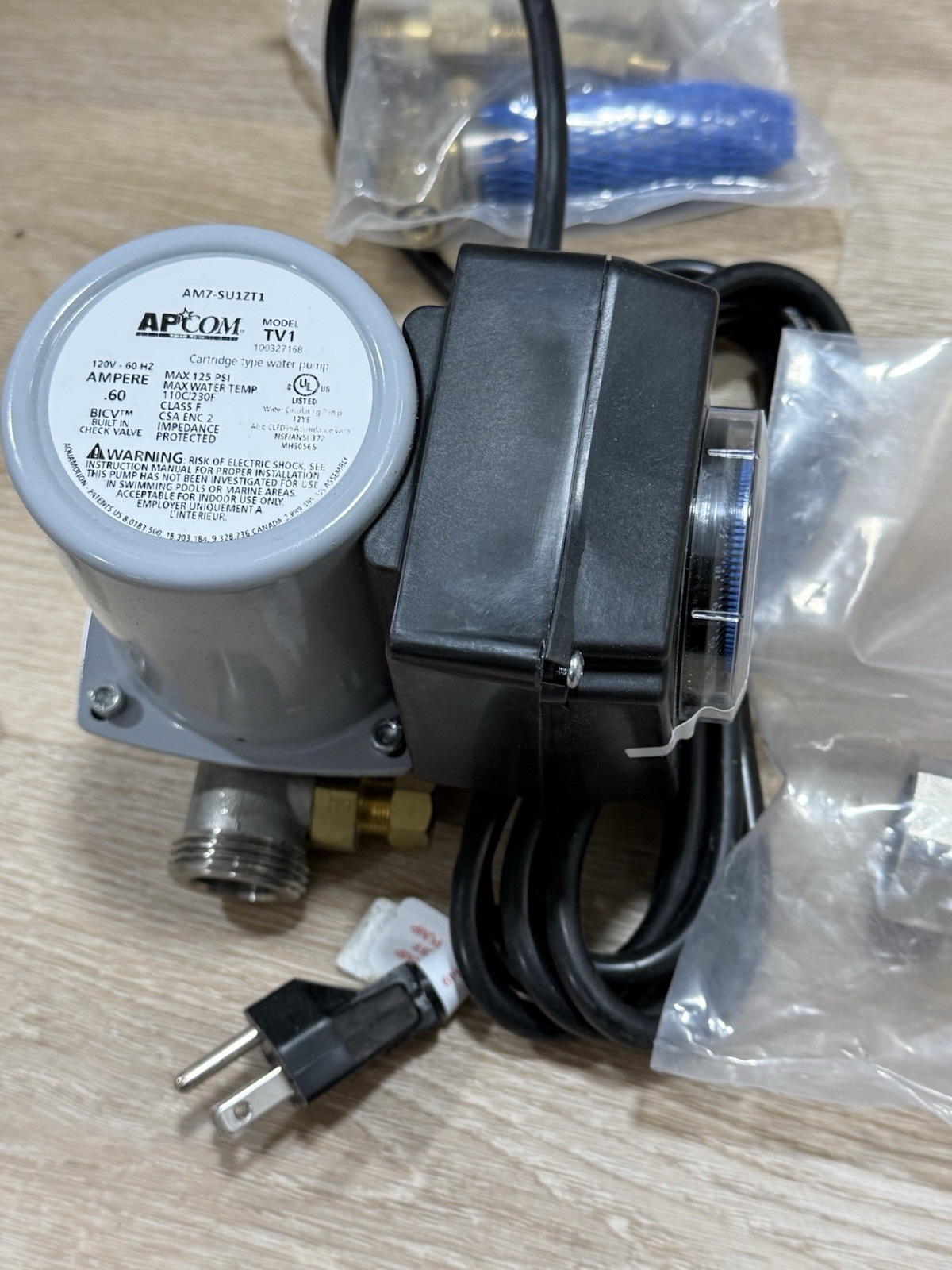 NEW APCOM TV1 Instant Hot Water Recirculating Pump Tankless Water Heaters READ