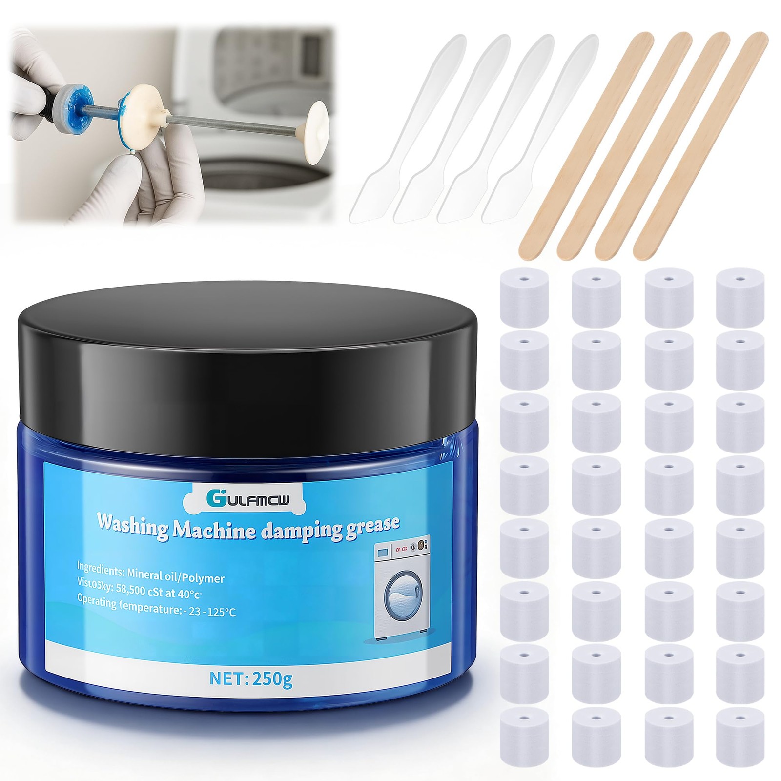 Washing Machine Damping Grease 250g Foam Inserts Vibration Noise Reduction