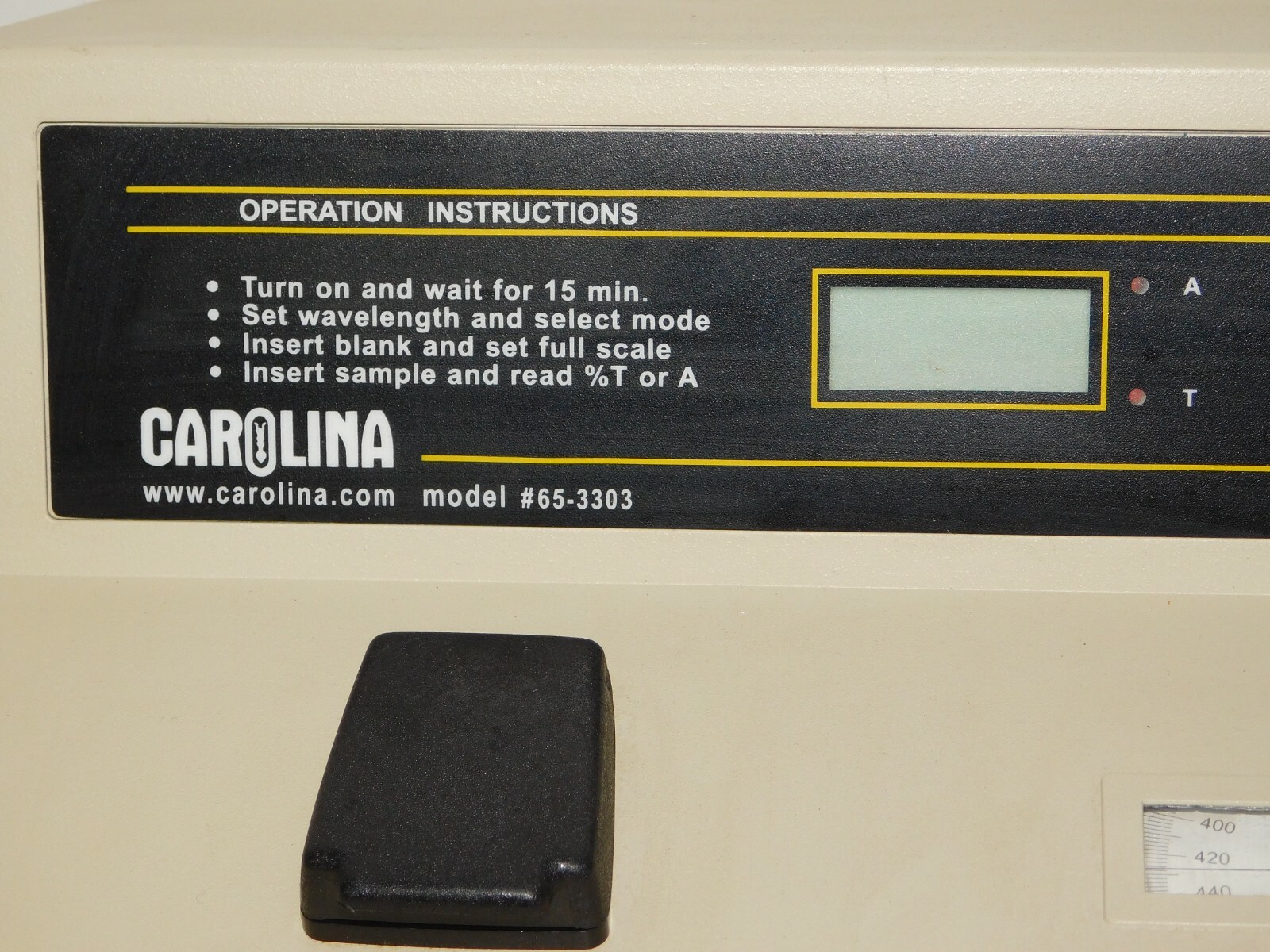 Cole Parmer Digital Spectrophotometer Carolina 65-3303 Test Meter Instrument