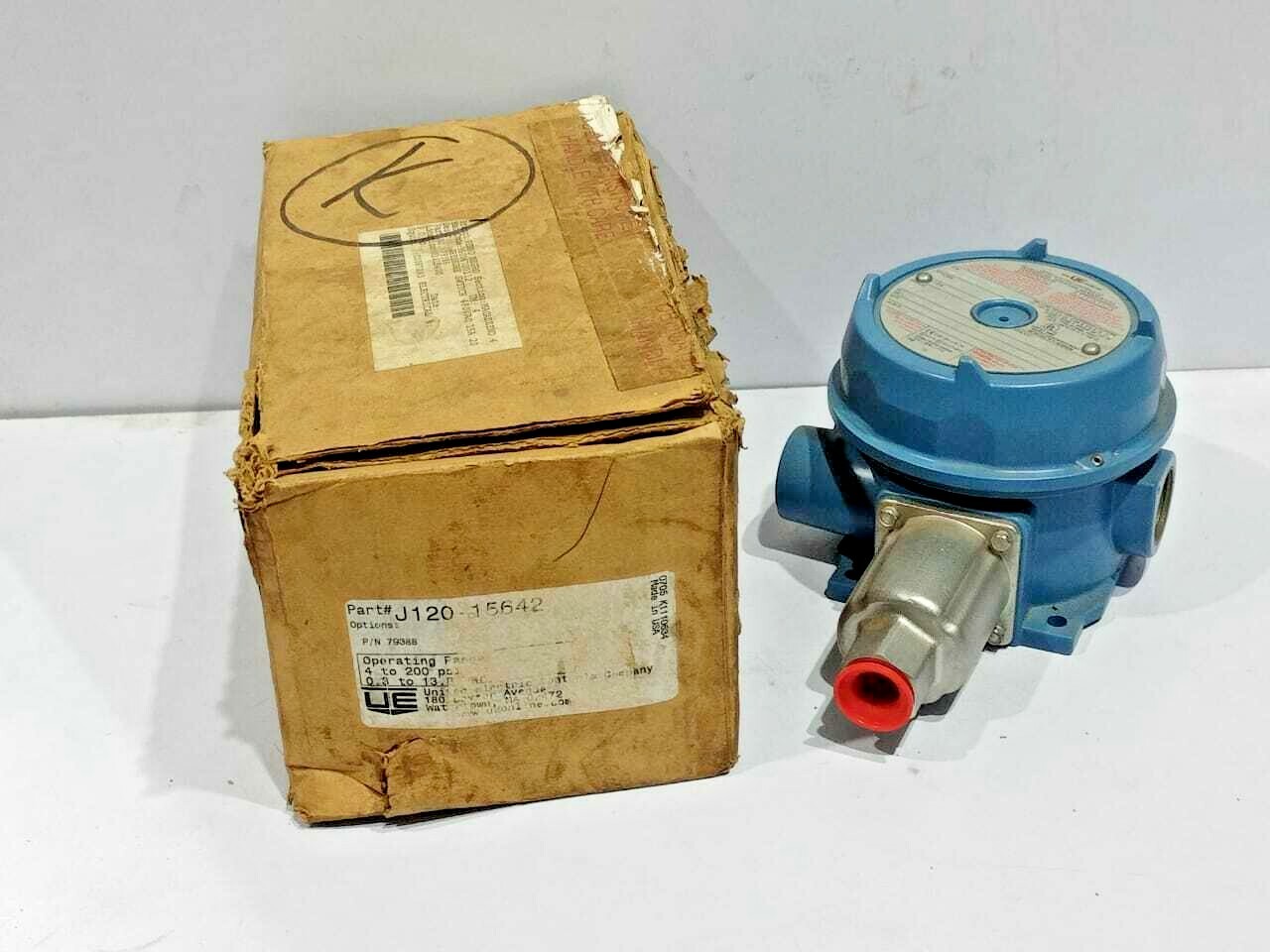 United Electric Controls J120-15642 79388 Pressure Switch 4 to 200 psi Range