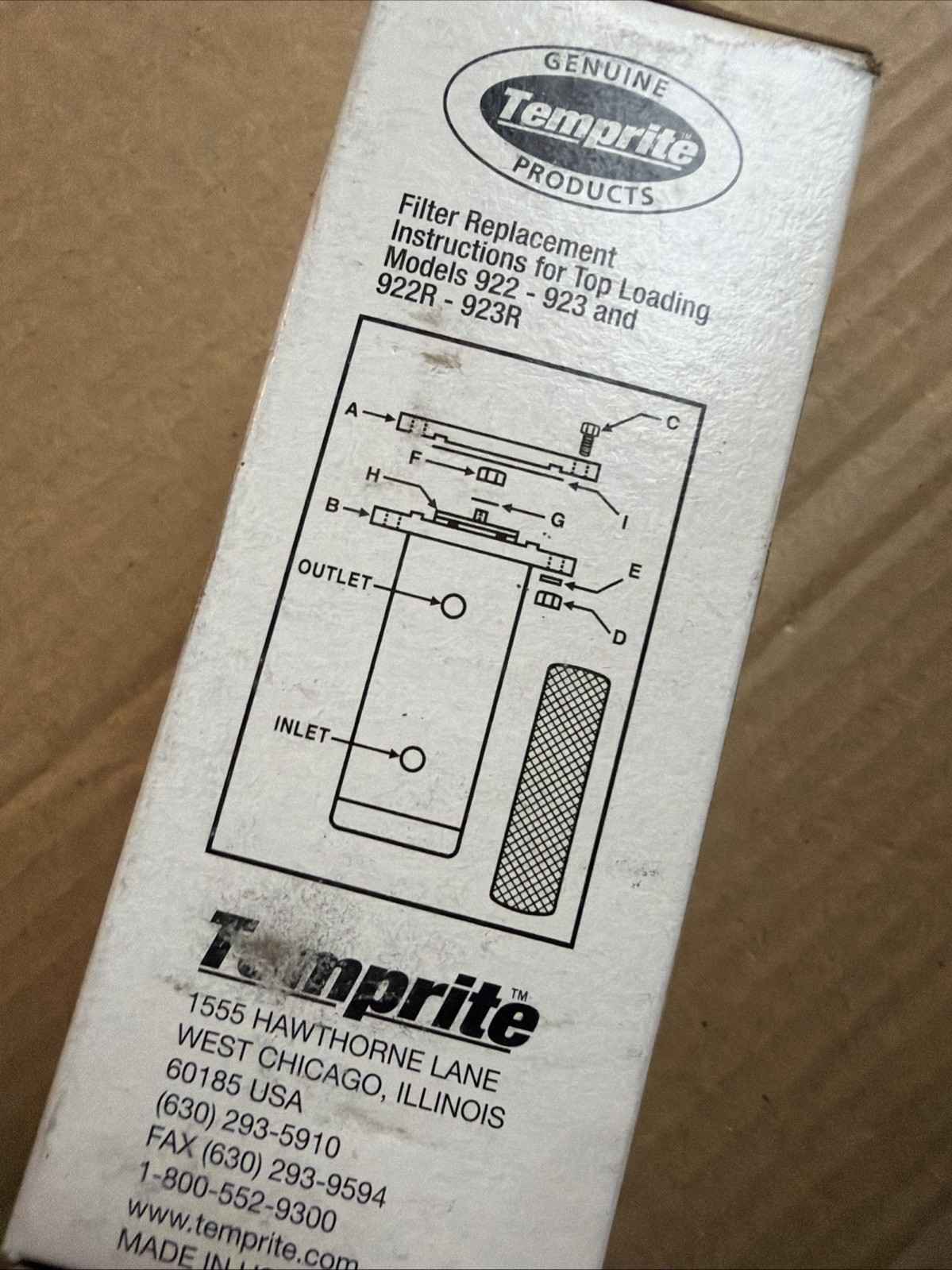 Temprite Standard Efficiency Filter Replacement Kit. 62034000. 922/3/922R/3R.