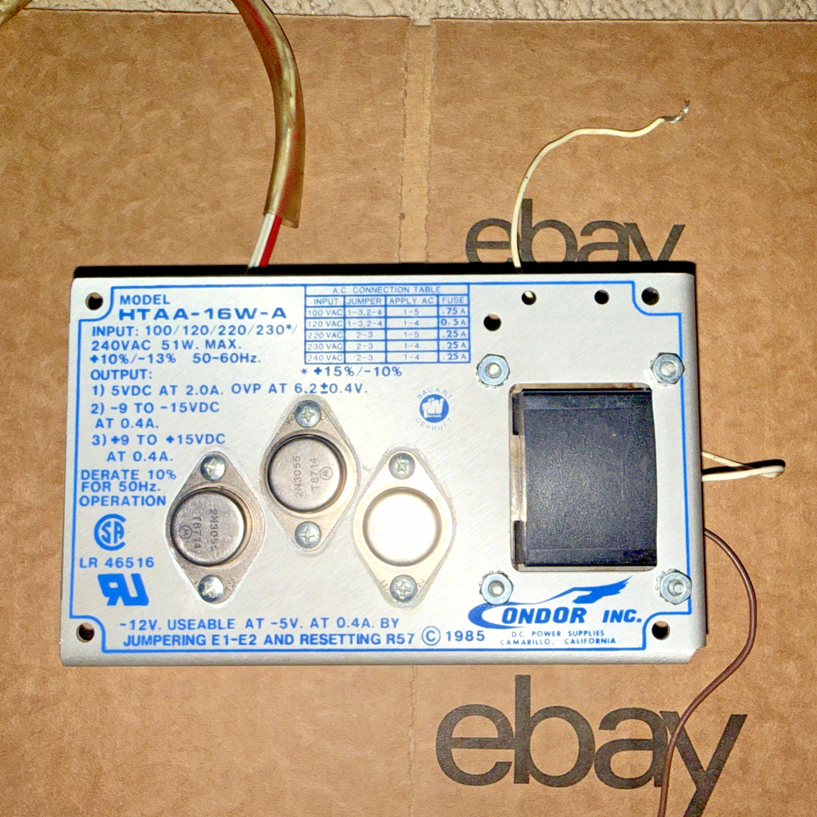 CONDOR HTAA-16W-A Power Supply HTAA16WA With Wiring